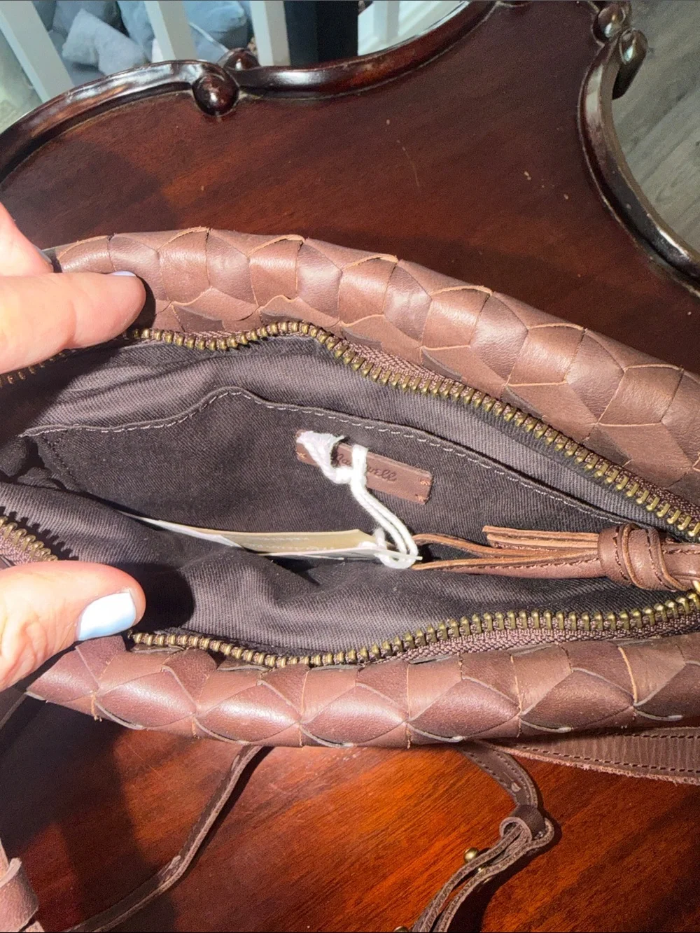 Madewell The Puff Crossbody Bag in Chocolate Raisin